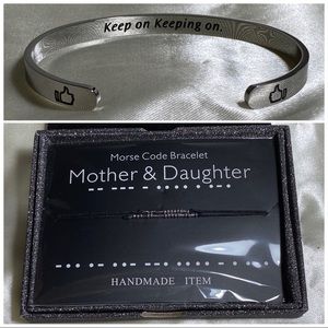 Morse Code Bracelet Jewelry & Fodizi Inspirational Bracelet BUNDLE OF 2